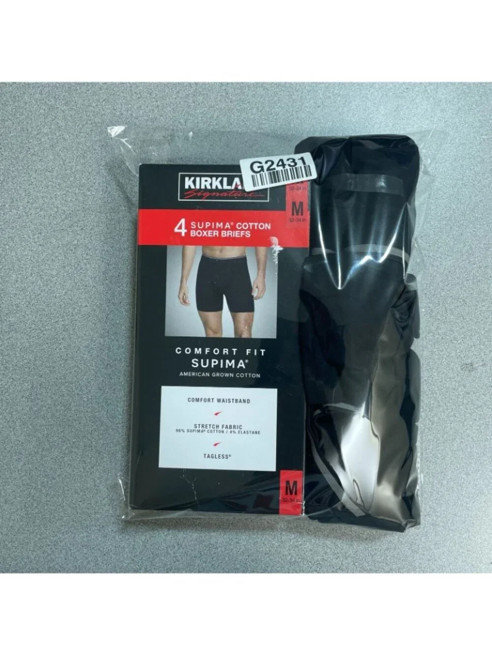 7 Pack NWT  Kirkland Signature Men's M Supima Cotton Boxer Briefs Comfort Black